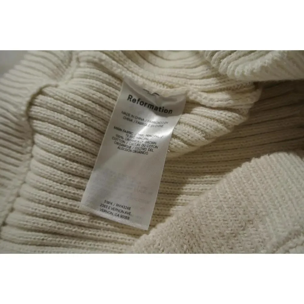 NEW, Reformation Kate Cotton Knit Two Piece in Gossamer Size XL #MD1087 - Picture 7 of 11